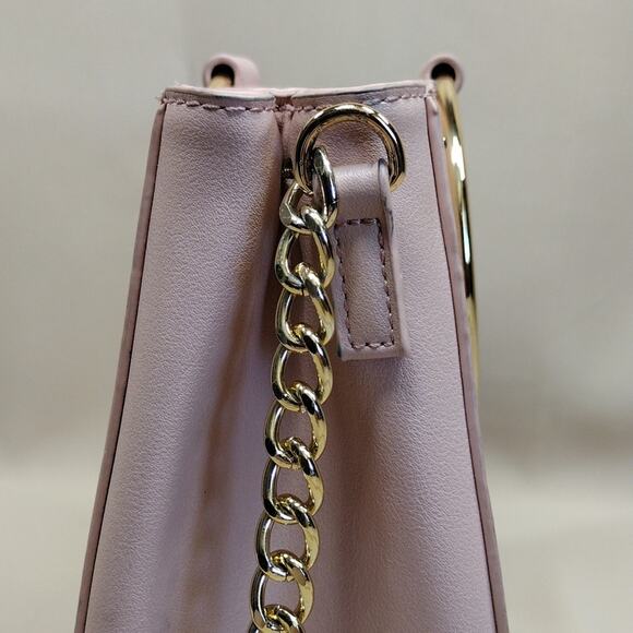 Elegant Studded Gold Light Baby Pink Chain Boho Chick Sheek Crossbody Bag Purse - Picture 12 of 16